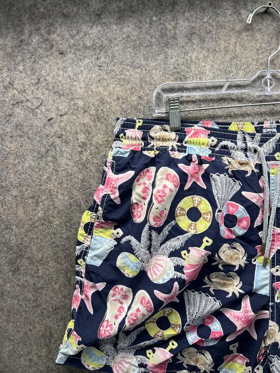 Vilebrequin Swim Trunks Mens 3XL Blue Crab Starfish Print Mesh Lined Drawstring main image 11
